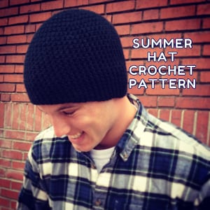 Summer Hat Crochet Pattern- Beanie for Men Crochet Pattern- Mens Summer Beanie Pattern- Easy Crochet Beanie Hat Pattern- Instant Download