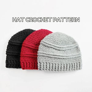 Crochet Beanie Hat Pattern for Men- Trendy Crochet Pattern- Easy Crochet Hat Pattern PDF- Men's Crochet Pattern- Bridger Beanie