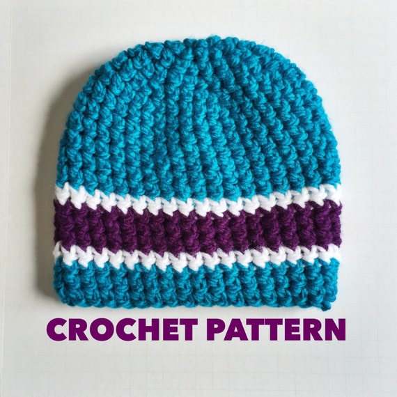 Crochet Striped Beanie Pattern Triple 