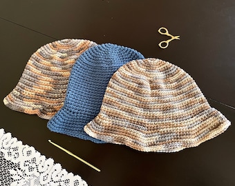 Easy Crochet Bucket Hat Pattern: Adult Sizes (PDF Pattern)