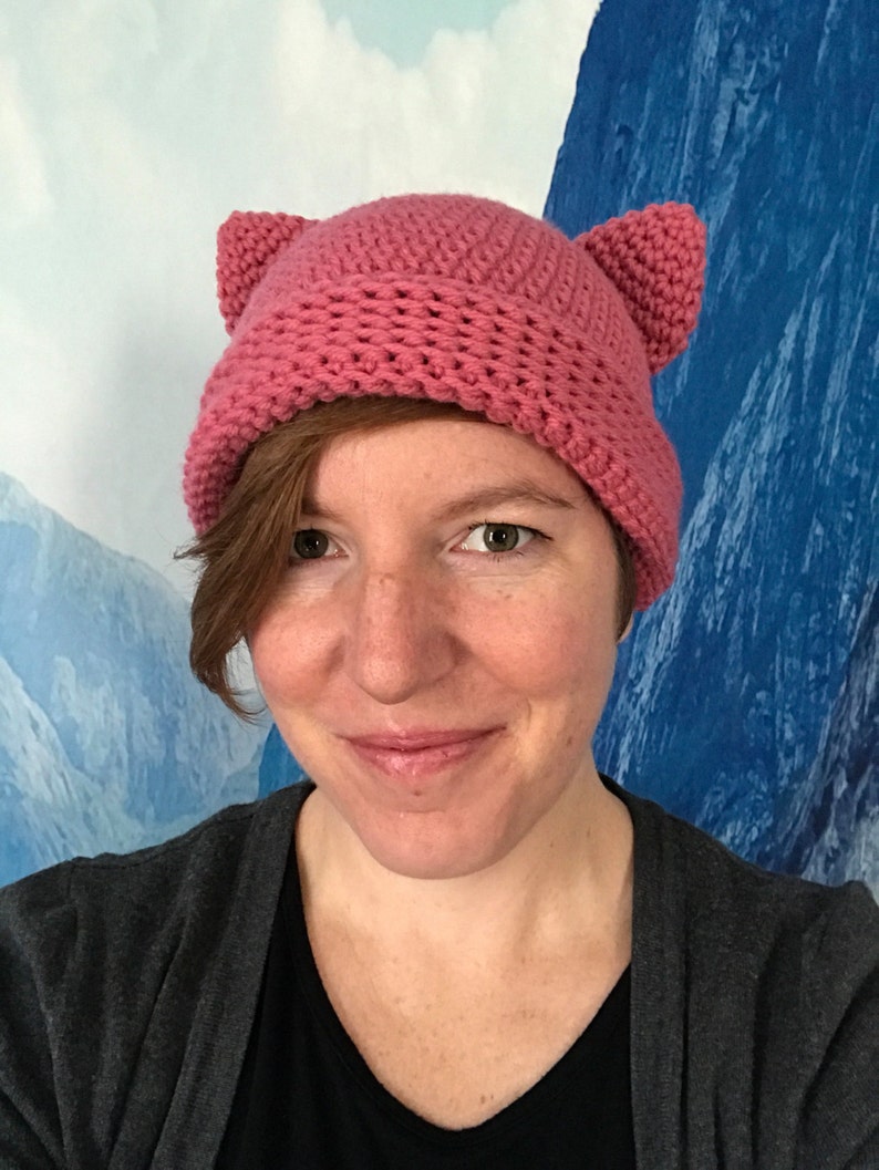 Pussy Hat Crochet Pattern Women's March 2017 Kitty Hat Crochet Pattern image 3