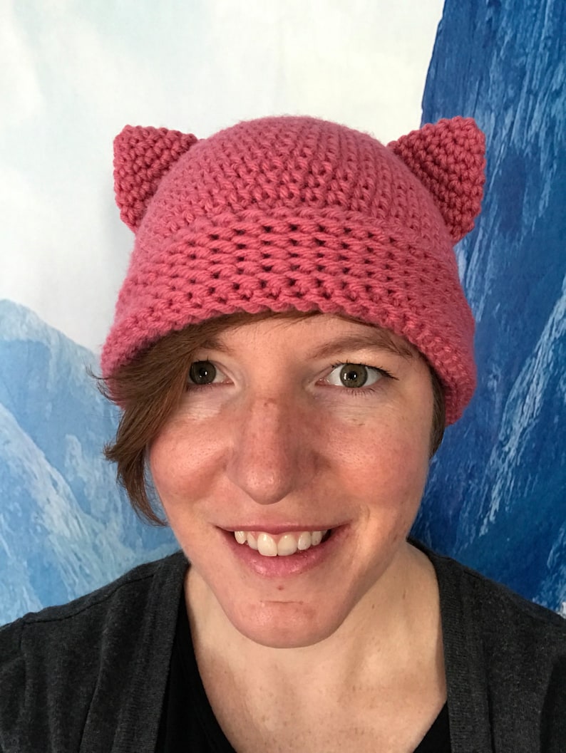 Pussy Hat Crochet Pattern Women's March 2017 Kitty Hat Crochet Pattern image 2