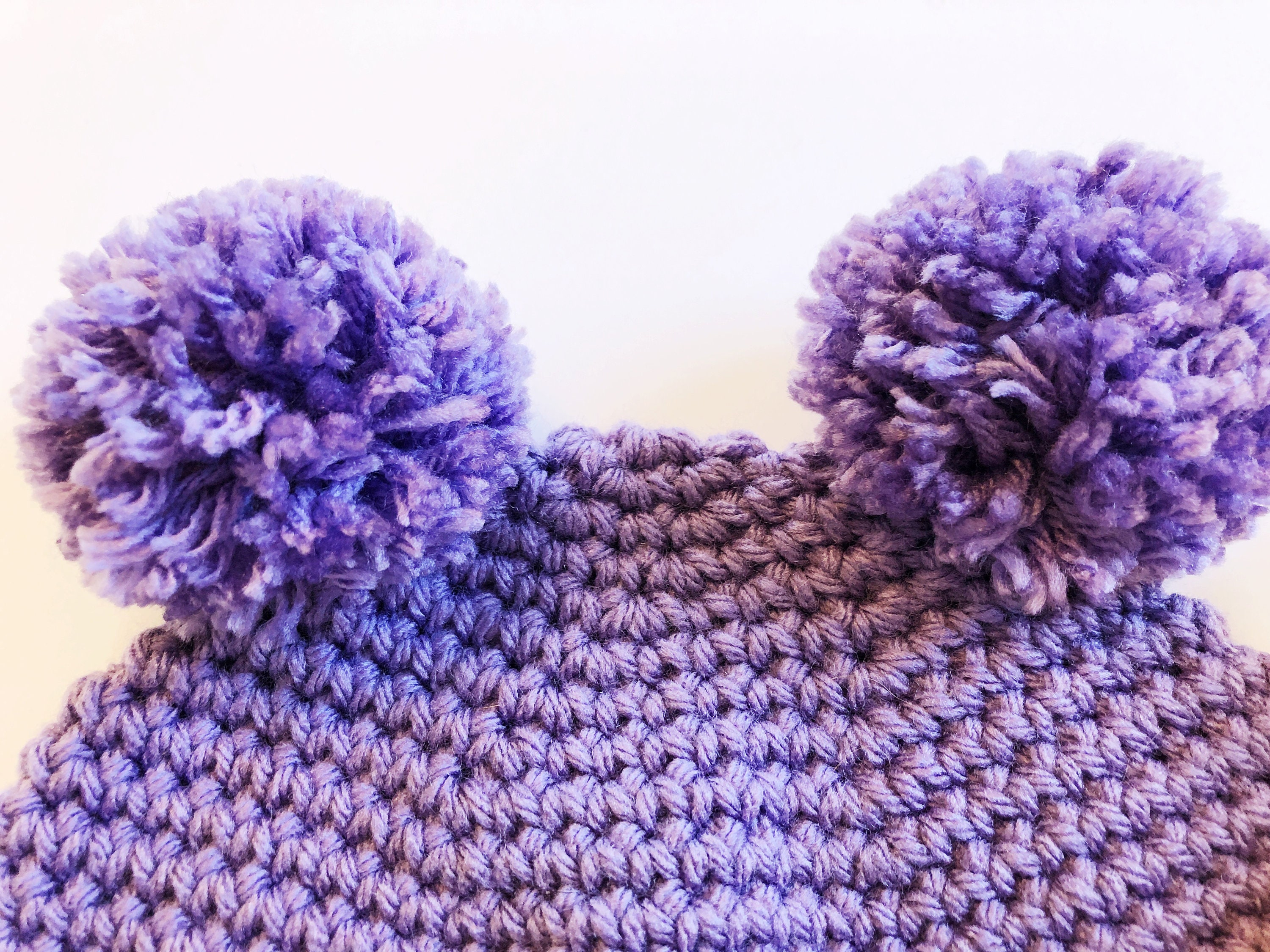 Crochet Pattern Only- Double Pom Pom Beanie Crochet Pattern- Child Size ...