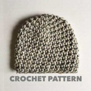 Granite Beanie Crochet Pattern- Womens Chunky Beanie Pattern Crochet- Mens Easy Beanie Crochet Pattern- Super Bulky- Instant Download
