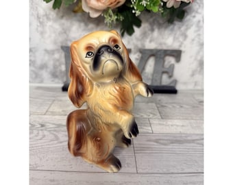 Vintage Pekingese Dog Figurine, Japan, 5.5"