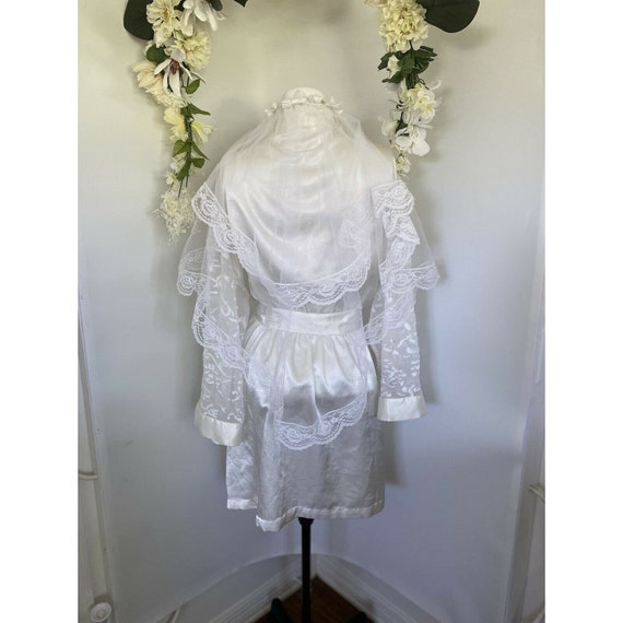 Vintage Women's Robe Evandale Intimates White Lac… - image 10