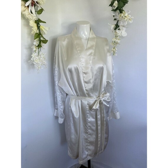 Vintage Women's Robe Evandale Intimates White Lac… - image 2