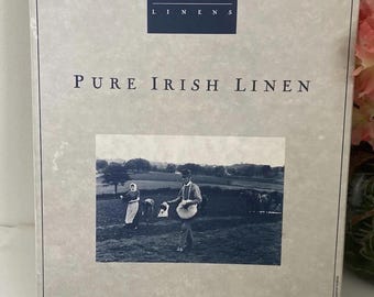 Vintage Donegal Pure Irish Linen Guest Towels - Embroidered in Original Box