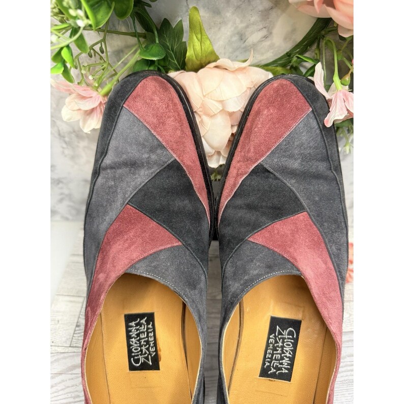 Vintage Made to Order Giovanna Zanella Wildleder Slip On Schuhe Italien innen 11 "4" W Bild 3