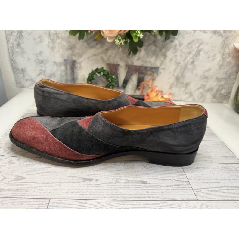 Vintage Made to Order Giovanna Zanella Wildleder Slip On Schuhe Italien innen 11 "4" W Bild 16
