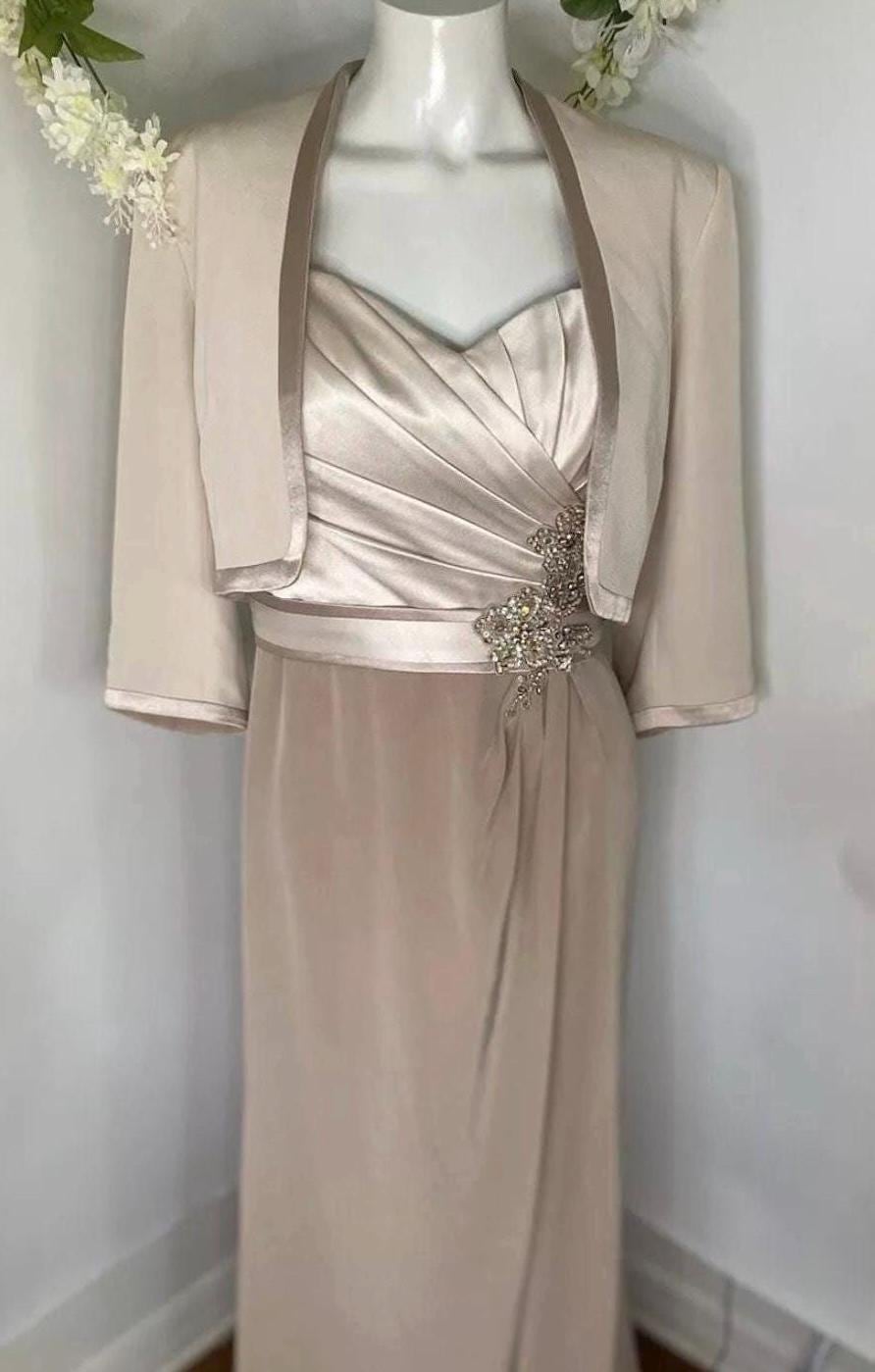 Vintage Champagne Beaded Gown: Mother of the Bride Formal Dress (size 2) -  Etsy