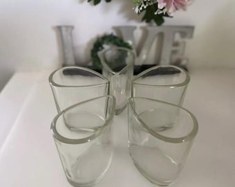 Mid Century John Curran Glass Flower Vessels: Condiment Server Set
