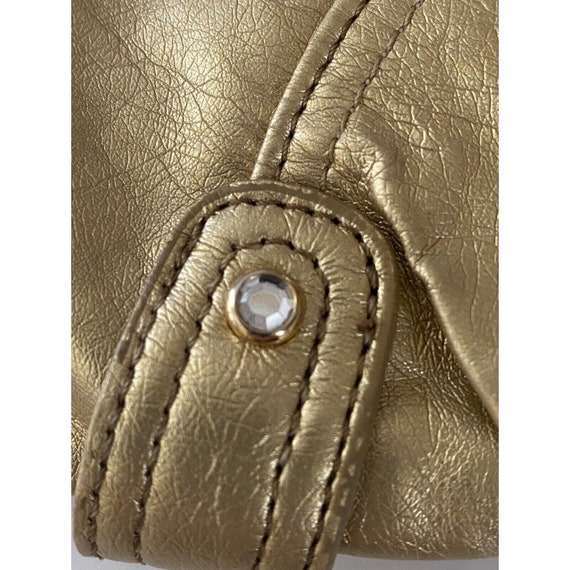 Luxurious Gold Cache Leather Clutch Wristlet Snak… - image 8