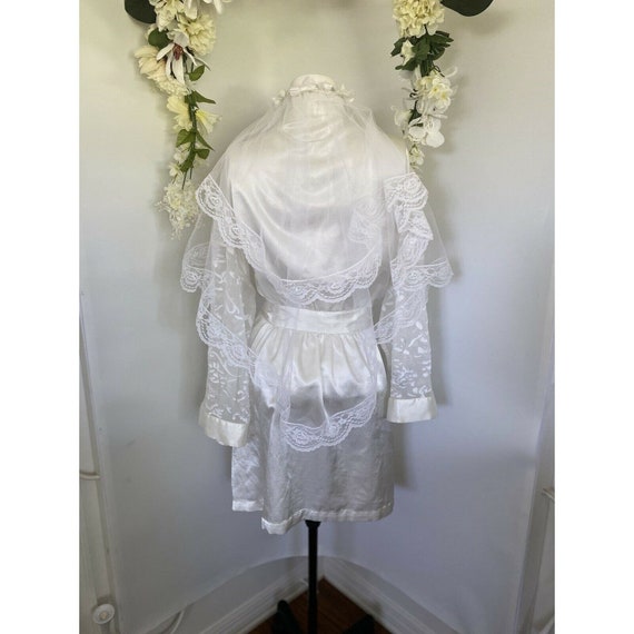 Vintage Women's Robe Evandale Intimates White Lac… - image 6