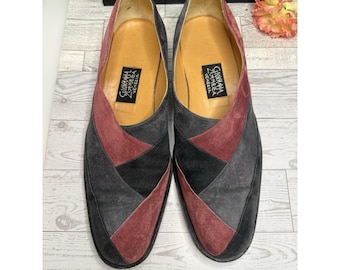 Giovanna Zanella Suede Slip On Shoes Italy – Patchwork Design, Men's Size 10 Fit