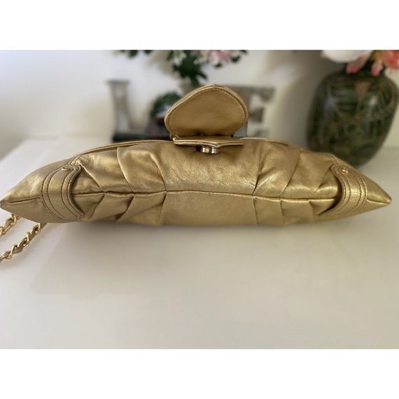 Luxurious Gold Cache Leather Clutch Wristlet Snak… - image 5