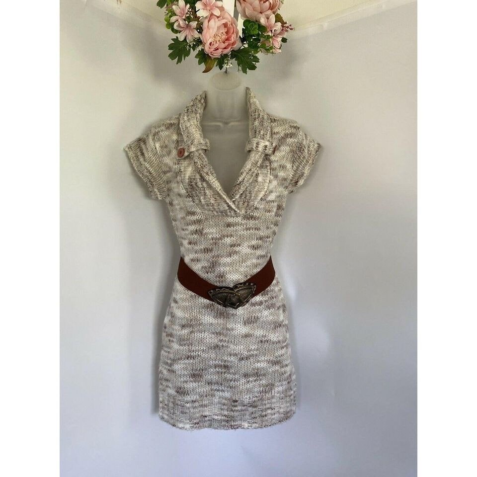 Ultra Flirt Short Sleeve Sweater Dress 