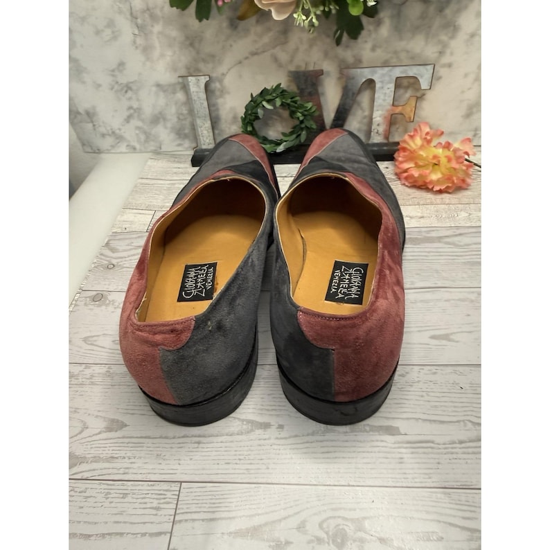 Vintage Made to Order Giovanna Zanella Wildleder Slip On Schuhe Italien innen 11 "4" W Bild 12