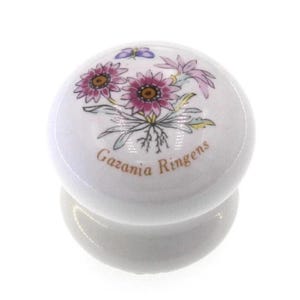 Amerock Floral Porcelain Cabinet Knob: Vintage Cottagecore Drawer Pull