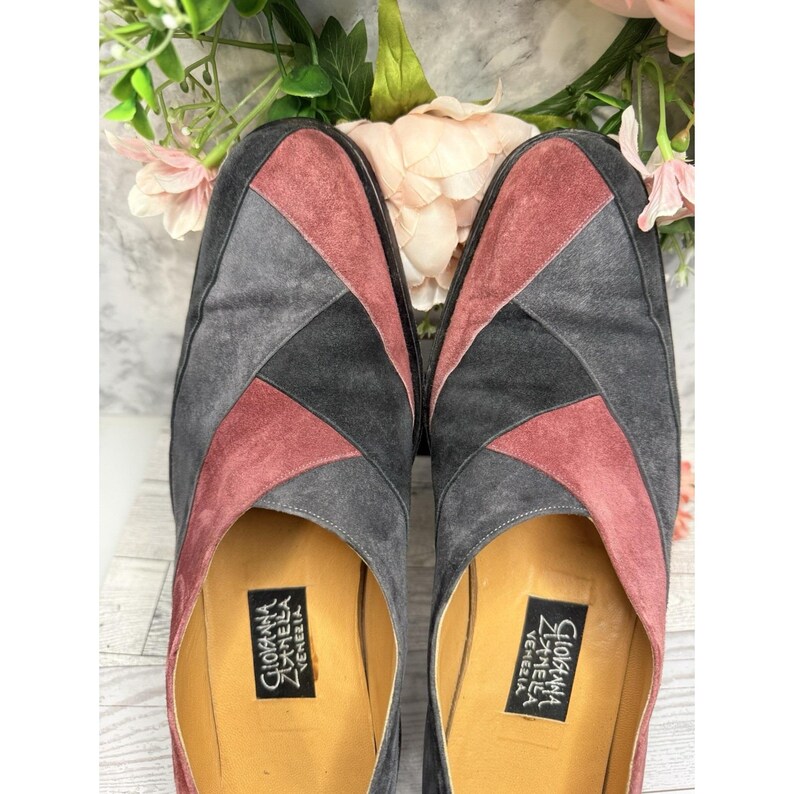 Vintage Made to Order Giovanna Zanella Wildleder Slip On Schuhe Italien innen 11 "4" W Bild 14