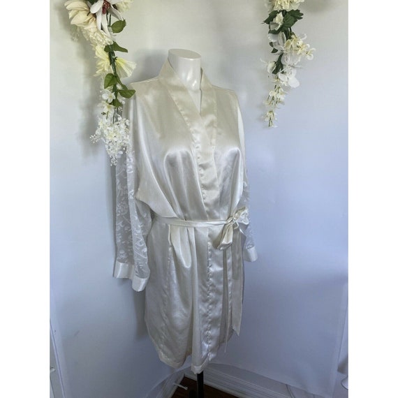 Vintage Women's Robe Evandale Intimates White Lac… - image 8