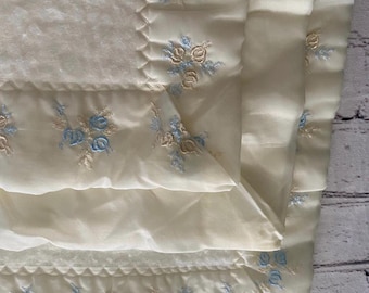 Vintage North Star Baby Blanket: Acrylic Chatham Blanket with Satin Roses