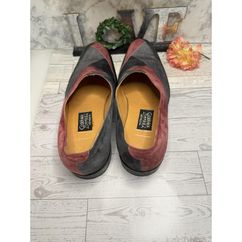 Vintage Made to Order Giovanna Zanella Wildleder Slip On Schuhe Italien innen 11 "4" W Bild 19
