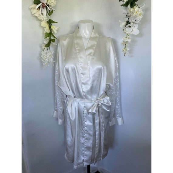 Vintage Women's Robe Evandale Intimates White Lac… - image 9