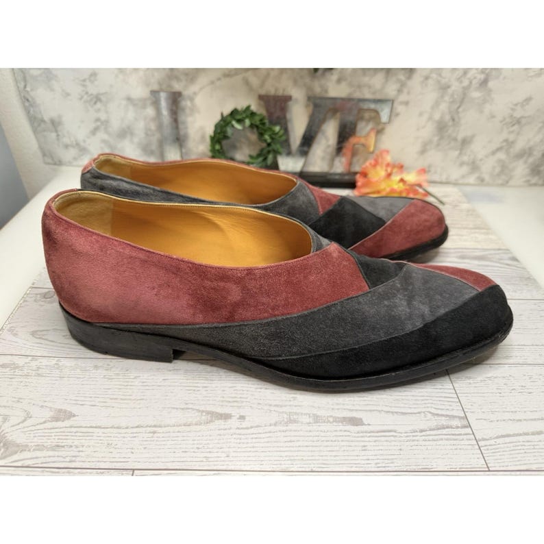 Vintage Made to Order Giovanna Zanella Wildleder Slip On Schuhe Italien innen 11 "4" W Bild 6
