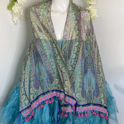 Veste Chemise En Soie Anne Carson – Taille L – Imprimé Tropical Hawaïen