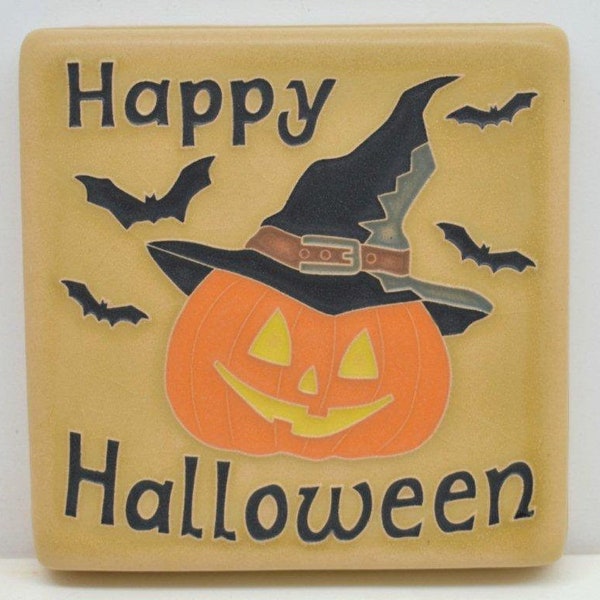 Halloween Tile 4" x 4" by Art and Craftsman Tileworks