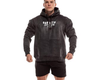 Felpa da uomo Lifting Club Acid Wash con cappuccio oversize Gunsmith Fitness