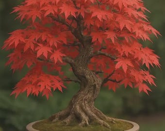 Bonsai di acero rosso giapponese / Acer Palmatum raro, albero ornamentale da interno ed esterno