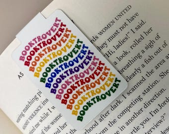 Booktrovert Groovy Rainbow And Black Theme Magnetic Page Marker Book Reading Essential Accessory
