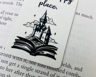 In My Happy Place Adventure Inspired Magnetic Bookmark Page Placeholder Book Reader Marker