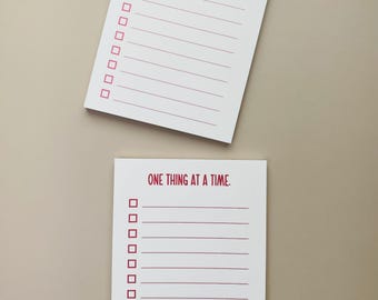 To-Do List Tear-Off Notepad One Thing At A Time