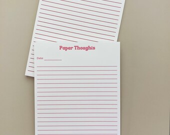 50 Page Tear Off Notepad, Paper Thoughts Minimalist Stationery