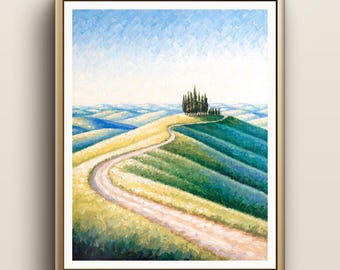 Impressão Val d'Orcia | Arte de parede com ciprestes icônicos