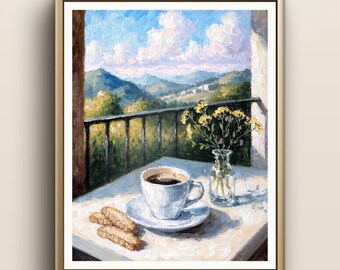 Espresso & Biscotti Print | Italian Cafe Wall Art