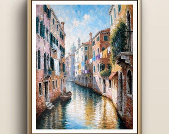 Venice Canal Print | Italian Laundry Line Wall Art