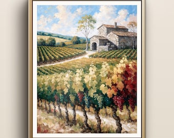 Chianti Vineyard Print | Autumn in Tuscany Wall Art