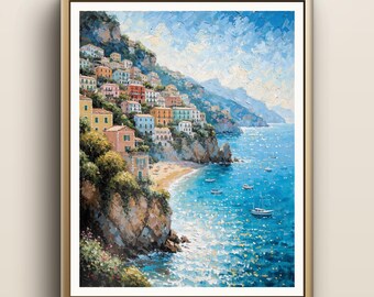 Positano Print | Italian Beach Wall Art