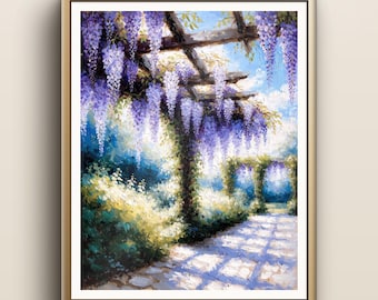 Wisteria Pergola Print | Italian Garden Wall Art
