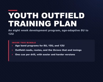 Youth Outfield Training Plan Bundle, 8U 10U 12U Programs Plus Outfield Fundamentals (Digital Download)