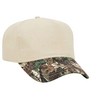 Cotton Canvas Hat specialty printed bill, Leopard Bill, right side view, khaki canvas crown with khaki snapback strap