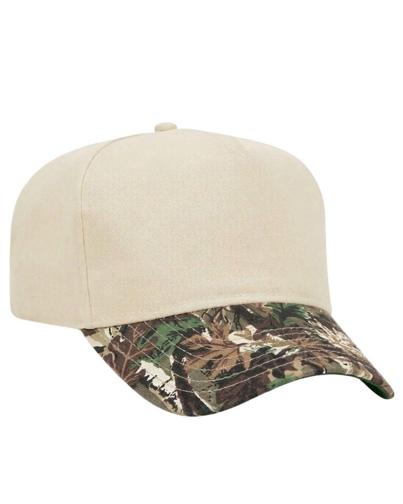 Cotton Canvas Hat specialty printed bill, Leopard Bill, right side view, khaki canvas crown with khaki snapback strap