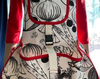 The Original Harvest Thyme Apron by Mary's Harvest Thyme Aprons™ copyright since 1997 "Veggies"(Custom Print Limited Quantity)