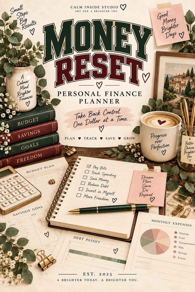 Printable Notes Page Money.pdf Money Reset Planner Printable | Budget Planner | Debt Payoff Tracker ...