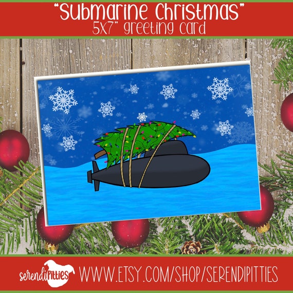 Submarine Christmas 2022 5X7 Submarine Christmas Card | Etsy