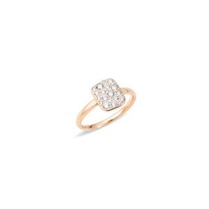 Moissanite Rectangular Pave Ring 925 Sterling Silver With Gold Plated